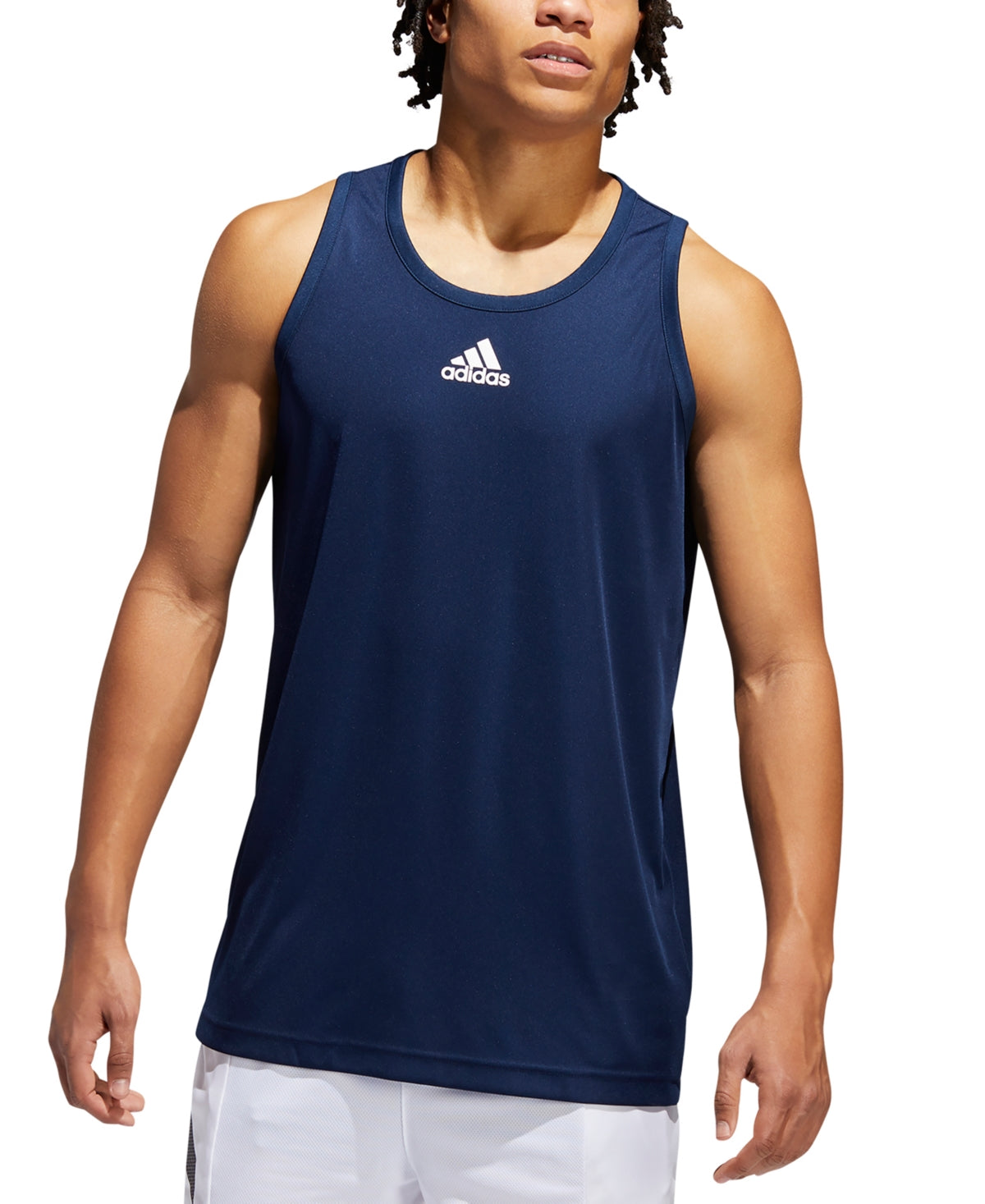 adidas Men's 3G Basketball Tank Top Blue Size Small