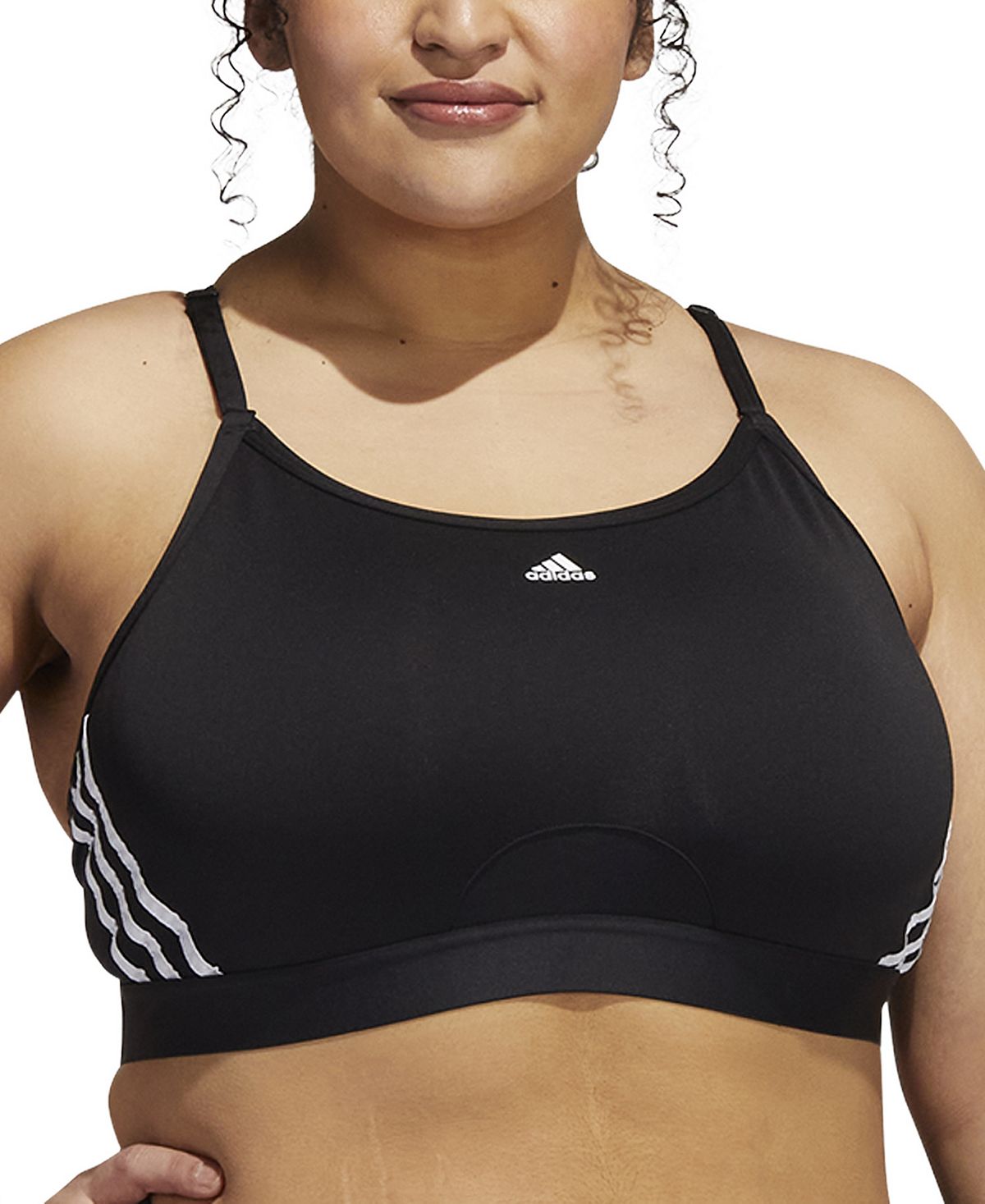 adidas Women's 3 Stripes X Back Sports Bra Black Size 2X