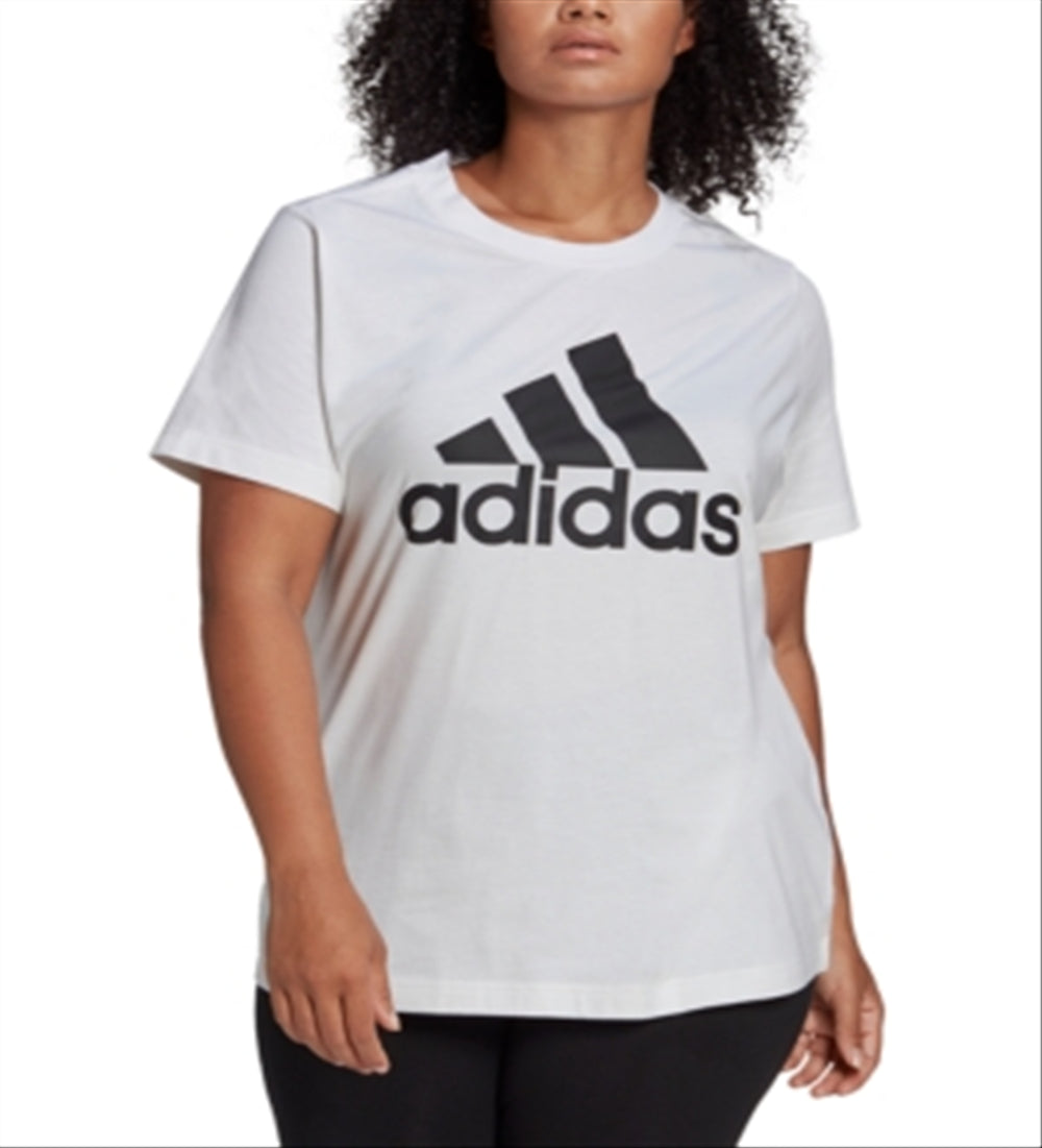 adidas Women's Badge Of Sport Logo T-Shirt White Size 4X