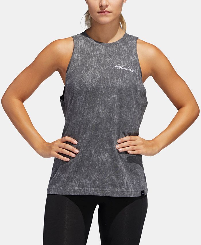 adidas Women's ClimaLite Logo Tank Top Black Size XX-Small