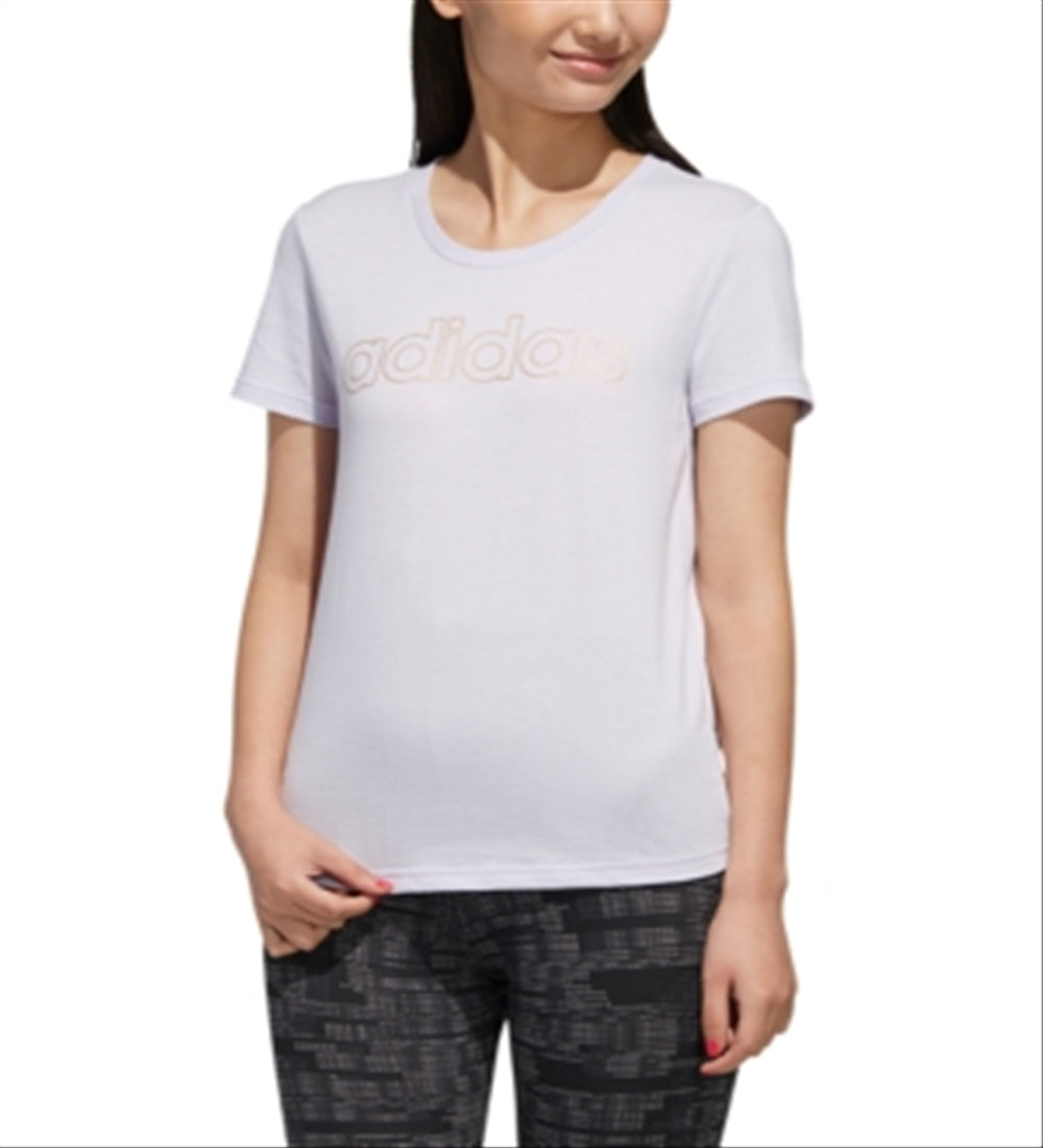 adidas Women's Crew Neck Short Sleeve T-Shirt Purple Size X-small