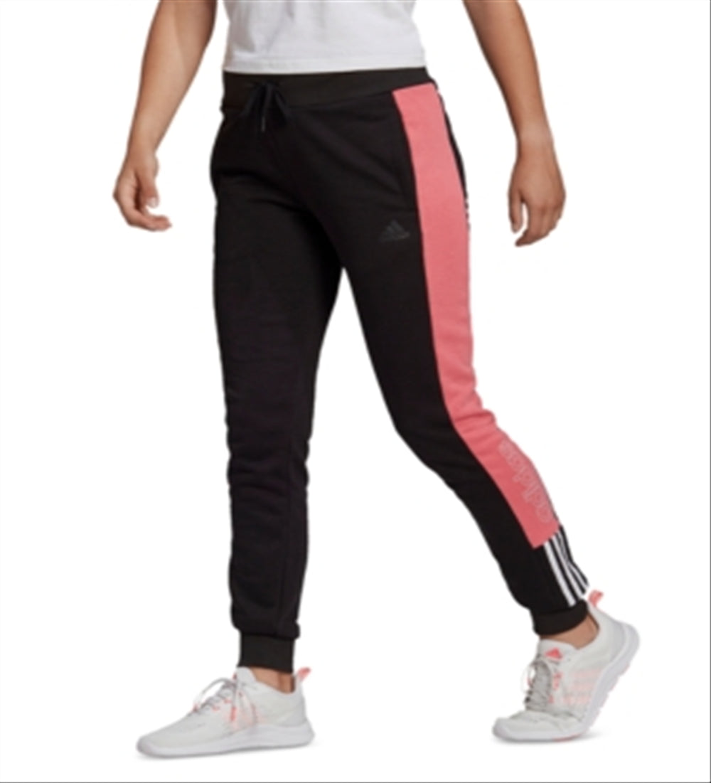 adidas Women's Essentials Colorblocked Slim Pants Black Size X-Small