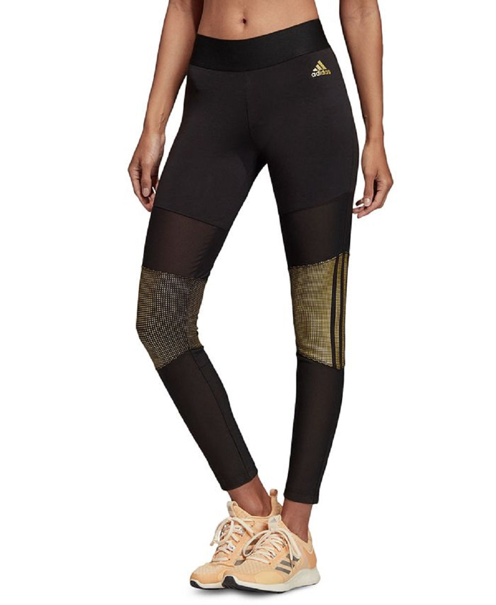 adidas Women's Glam Colorblocked Leggings Black Size XX-Small