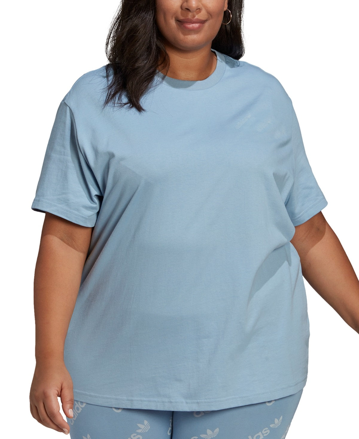 adidas Women's Logo T-Shirt Blue Size 2X