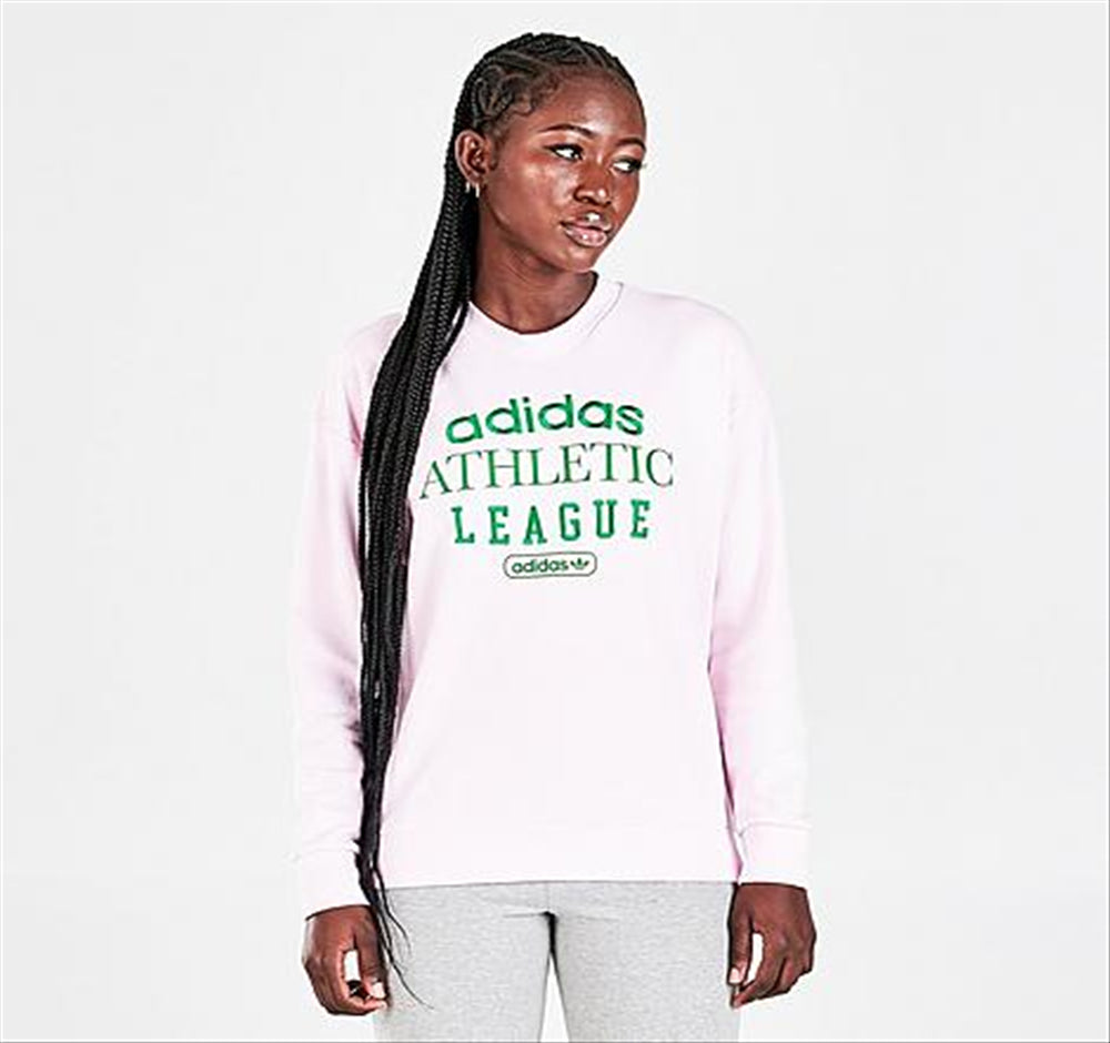 adidas Women's Retro Luxury Crewneck Sweatshirt Pink Size X-Large