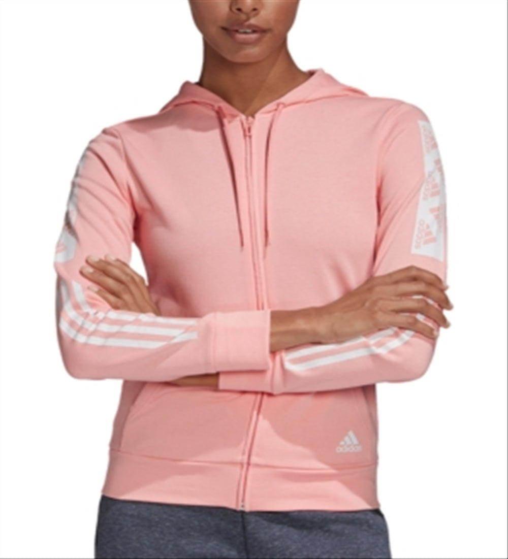 Adidas Women's Solid Zip up Jacket Pink Size Small