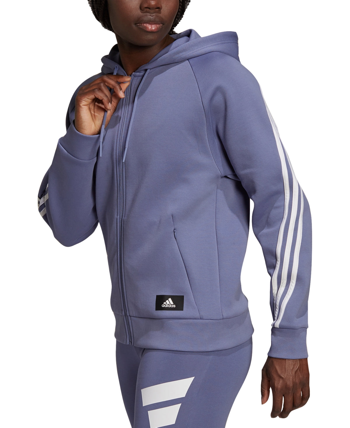 adidas Women's Zip Front Hooded Jacket Purple Size X-Small