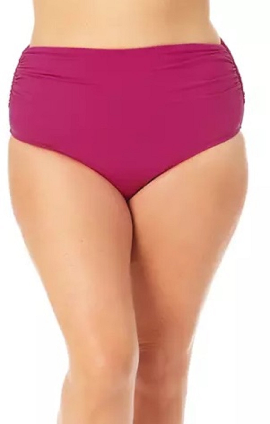 Anne Cole Women's Plus High Waist Bikini Bottoms Swimsuit Red