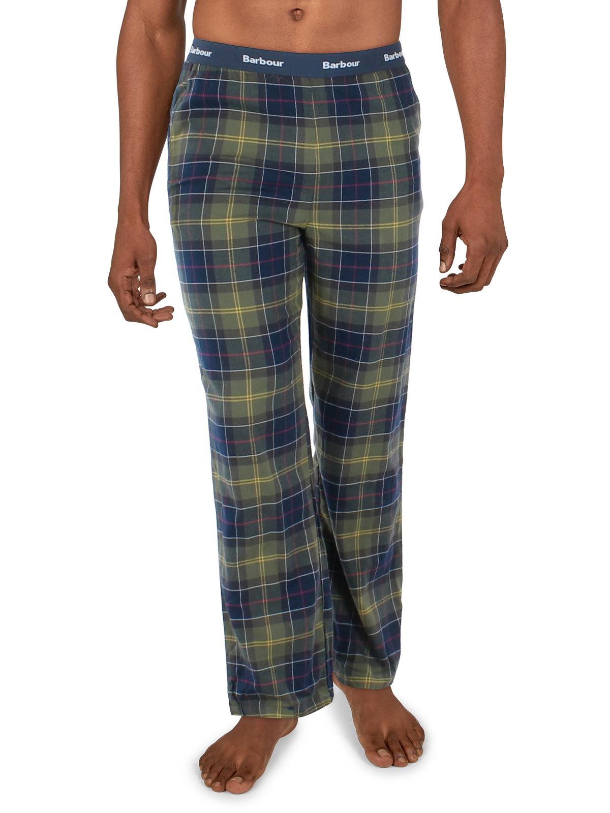Barbour Men's Glenn Tartan Plaid Pajama Pants Green Size XL