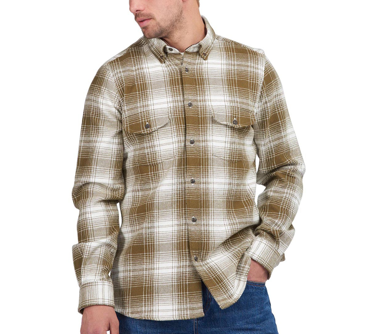 Barbour Men's Kit Check Shirt Brown Size Medium