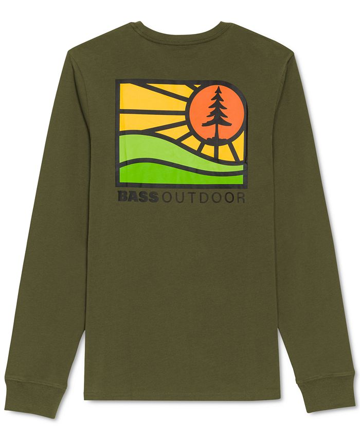 Bass Outdoor Men's Alpha Long Sleeve Graphic T-Shirt Green Size Small