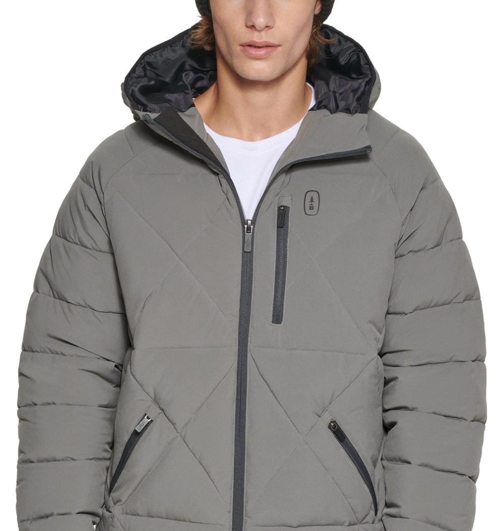 Bass Outdoor Men's Glacier Hooded Winter Puffer Jacket Gray Size X-Large