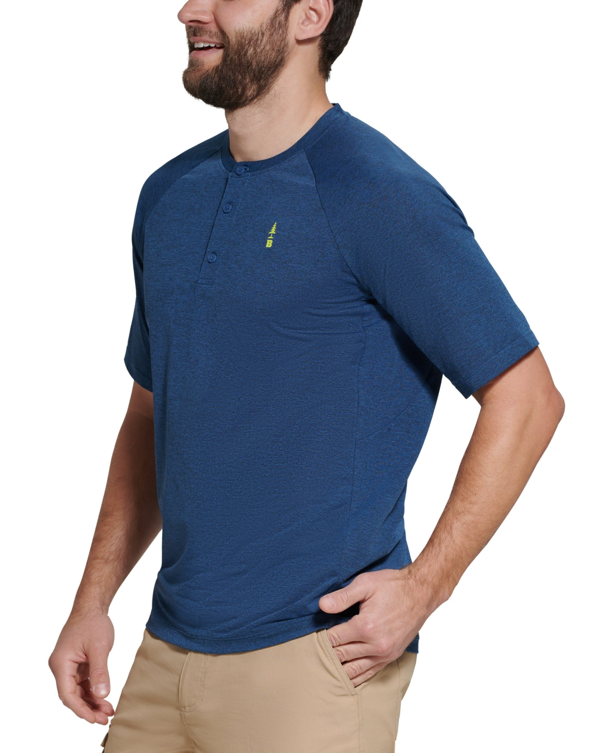 Bass Outdoor Men's Hilltop Henley Shirt Blue