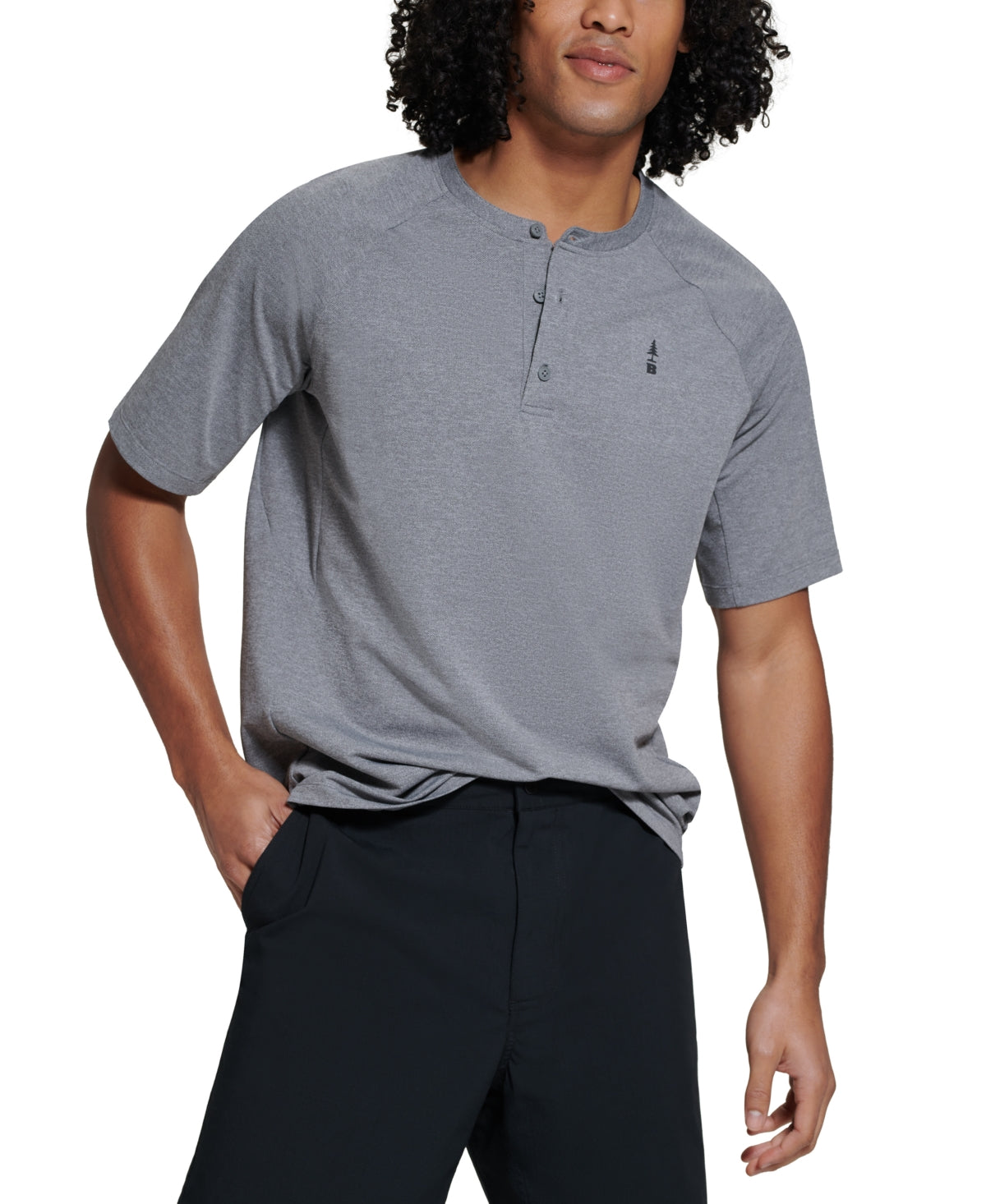 Bass Outdoor Men's Hilltop Henley Shirt Gray Size Large