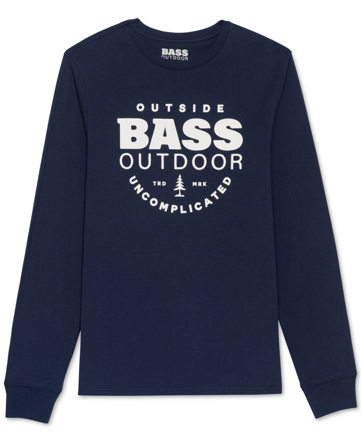 Bass Outdoor Men's Uncomplicated Long Sleeve Logo T-Shirt Blue Size Small