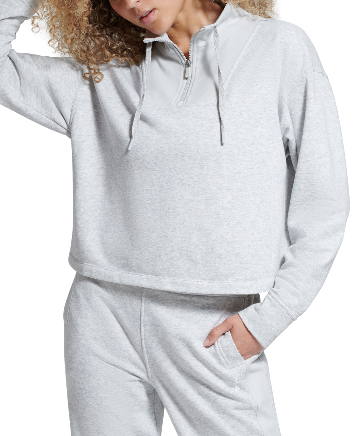 Bass Outdoor Women's Batona French Terry Half Zip Sweatshirt Gray Size Large