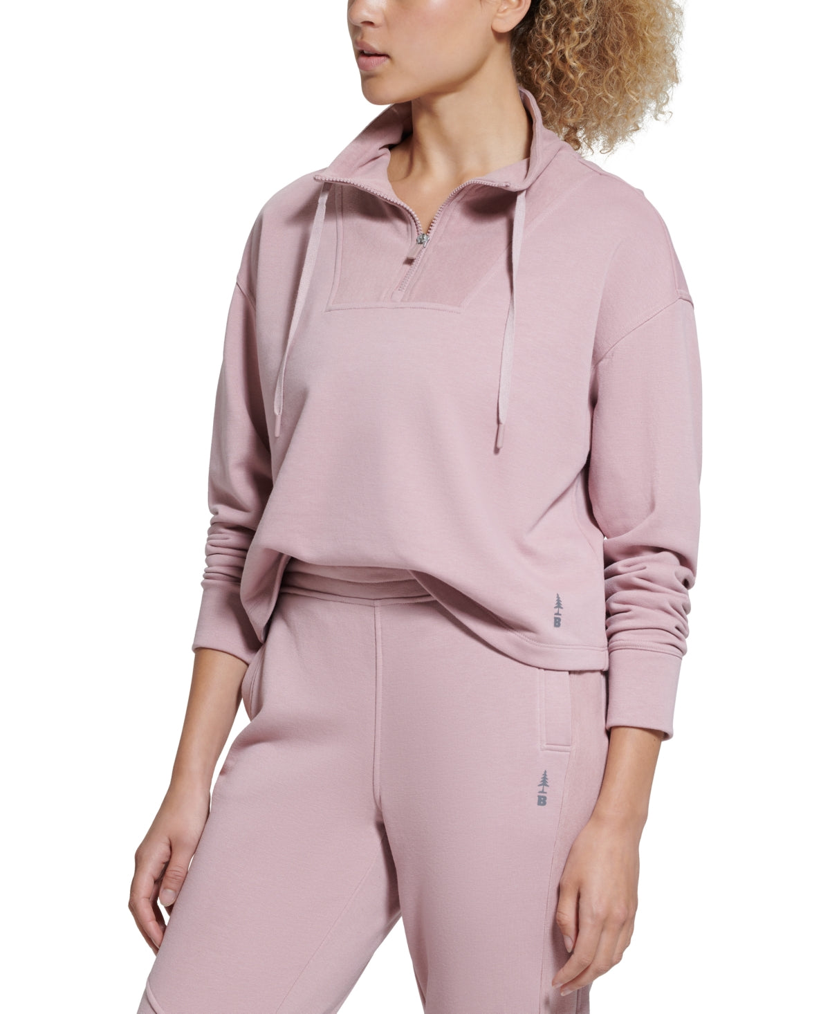 Bass Outdoor Women's Batona French Terry Half Zip Sweatshirt Pink Size Large