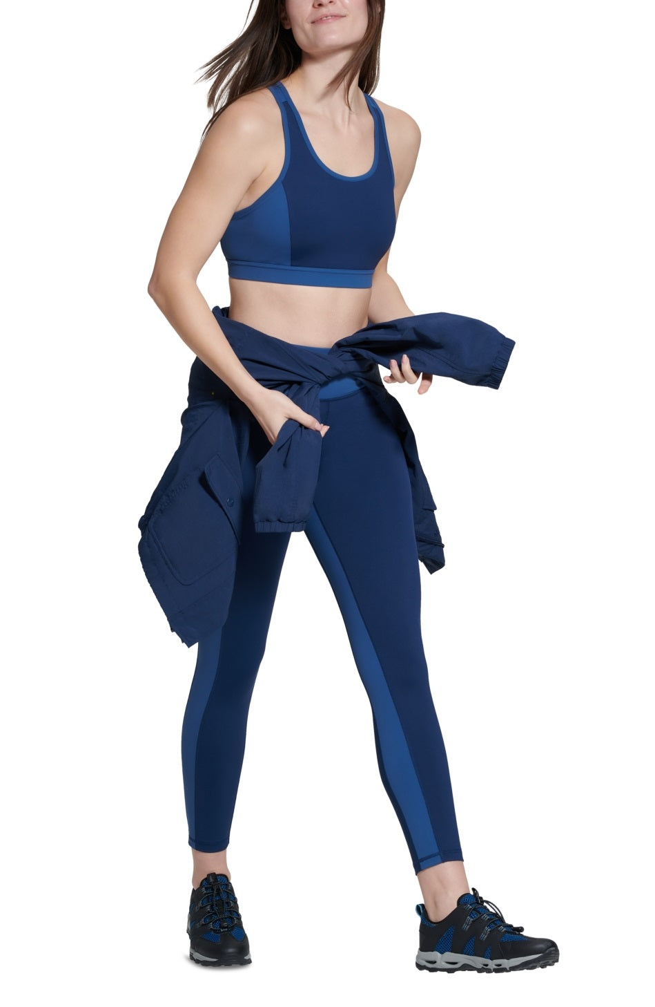 Bass Outdoor Women's Benton Po Back Pocket Sports Bra Blue Size Medium