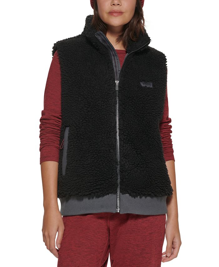 Bass Outdoor Women's Route Hiking Faux Sherpa Vest Black