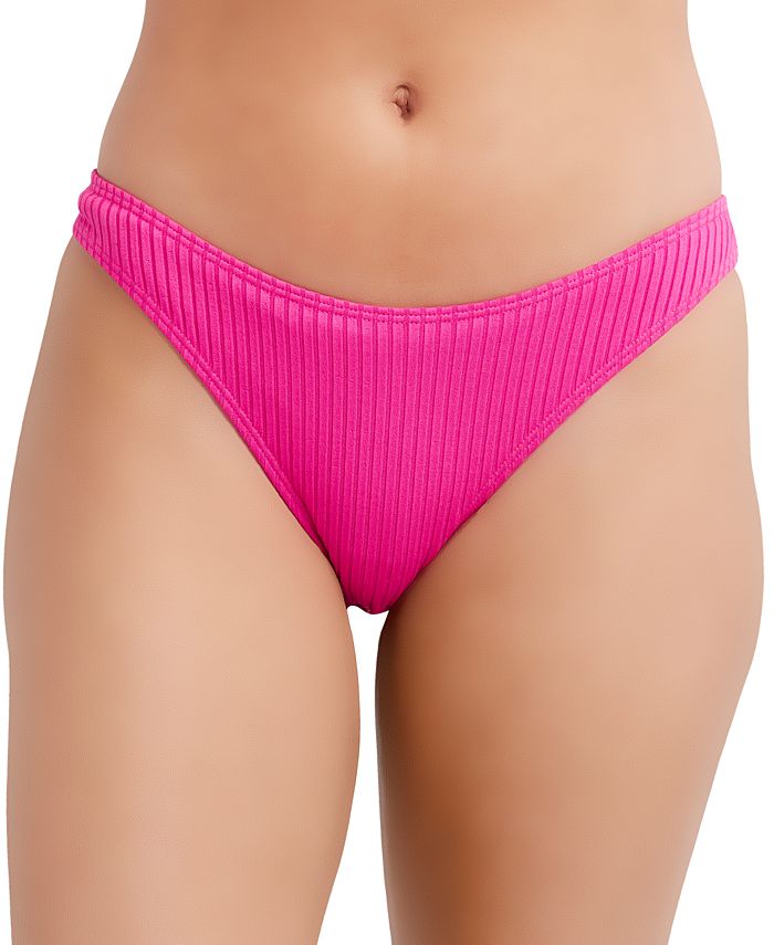 BCBGeneration Women's Scoop Bikini Bottoms Swimsuit Pink Size Medium