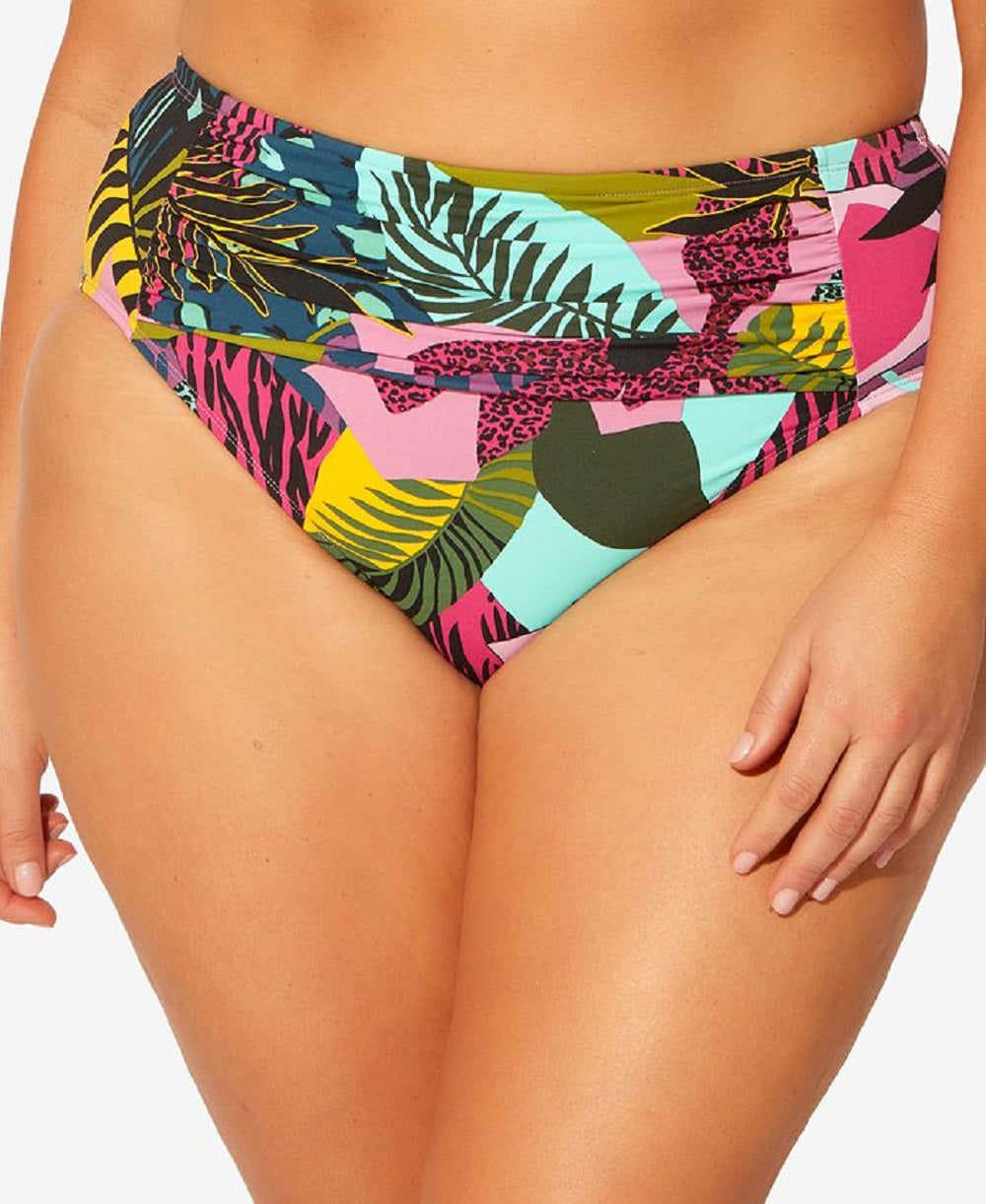 Bleu Rod Beattie Women's Tropical Print Bikini Bottoms Swimsuit Green Size 18W