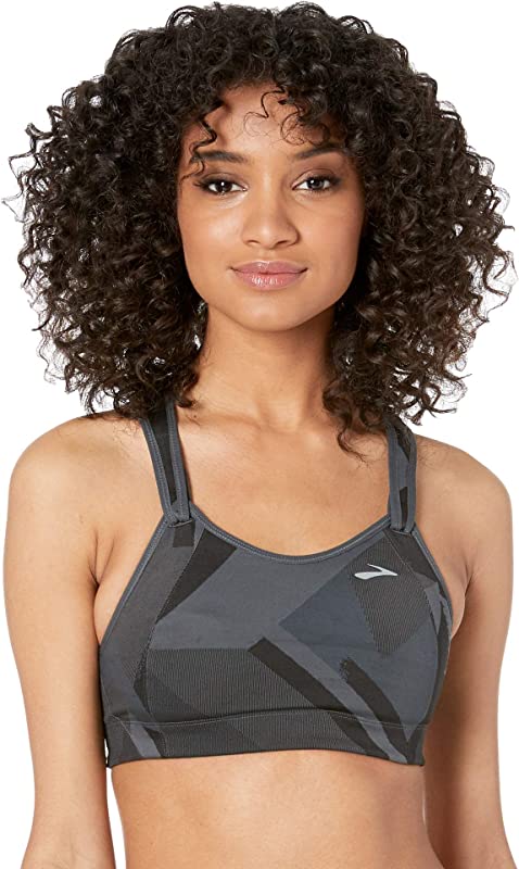 Brooks Women's Rebound Racer Bra, Asphalt Eclipse Jacquard