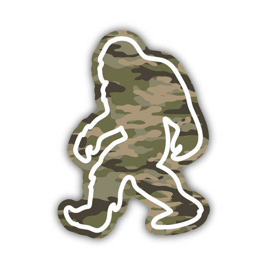 Camo Sasquatch Large Printed Sticker