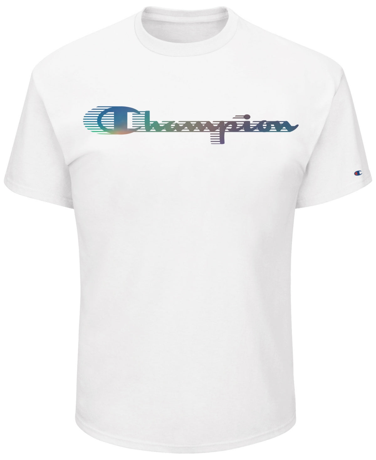 Champion Men's Classic Anaglyph Logo Short Sleeve T-Shirt White Size Medium