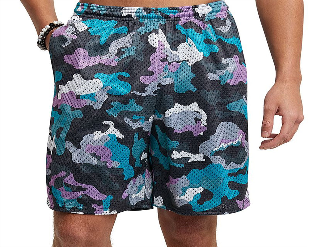 Champion Men's Printed Mesh Shorts Black Size Large