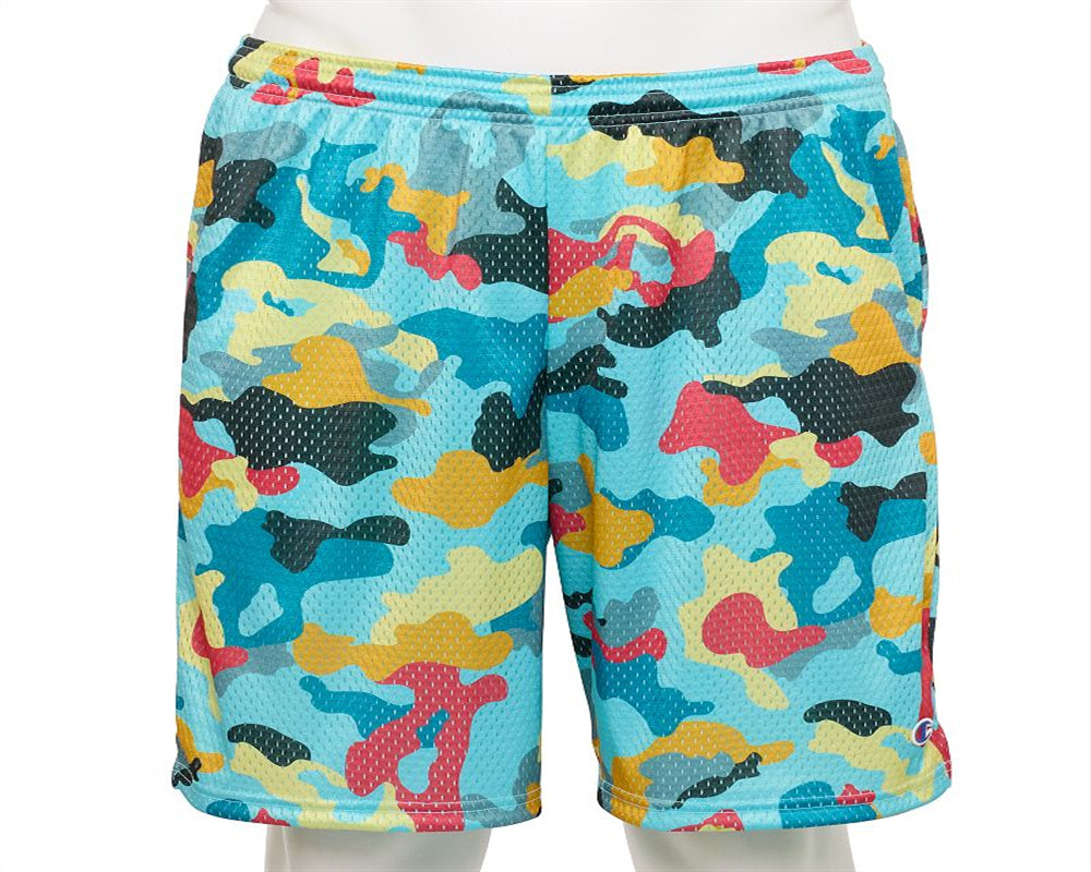 Champion Men's Printed Mesh Shorts Med Green Size Large