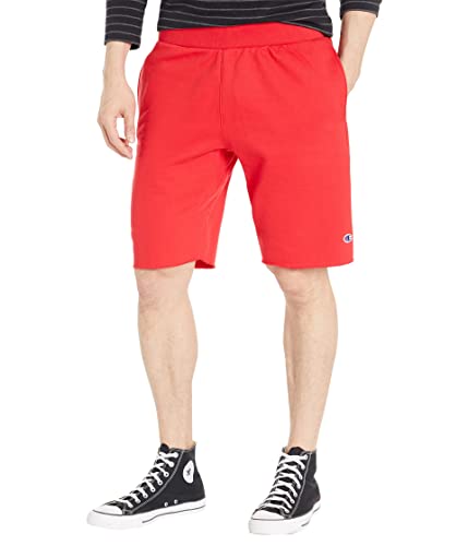 Champion Men's Reverse Weave Cut Off Shorts Red Size Small