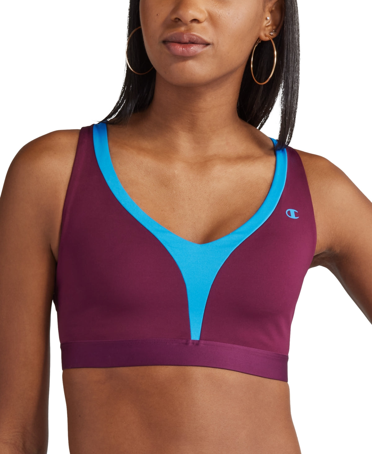 Champion Women's Absolute Colorblocked Medium Impact Sports Bra Purple Size X-Small