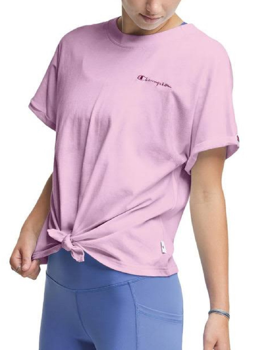 Champion Women's Active Tie Front T-Shirt Purple Size Medium