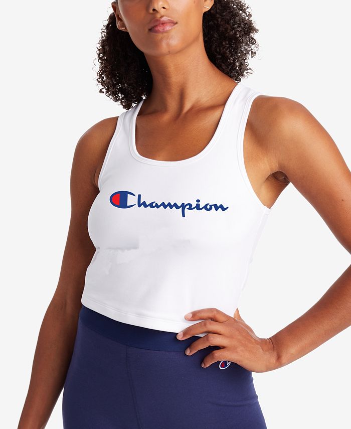 Champion Women's Authentic Graphic Crop Top White Size Small