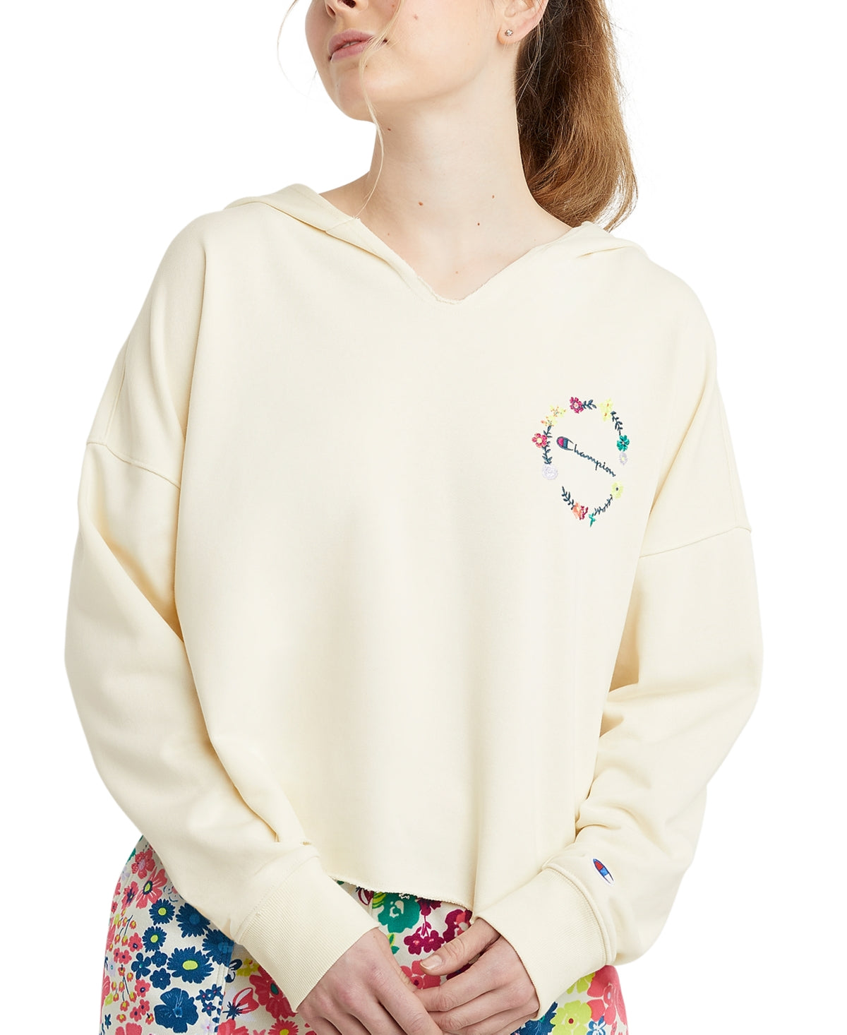 Champion Women's Campus French Terry Hoodie White Size L