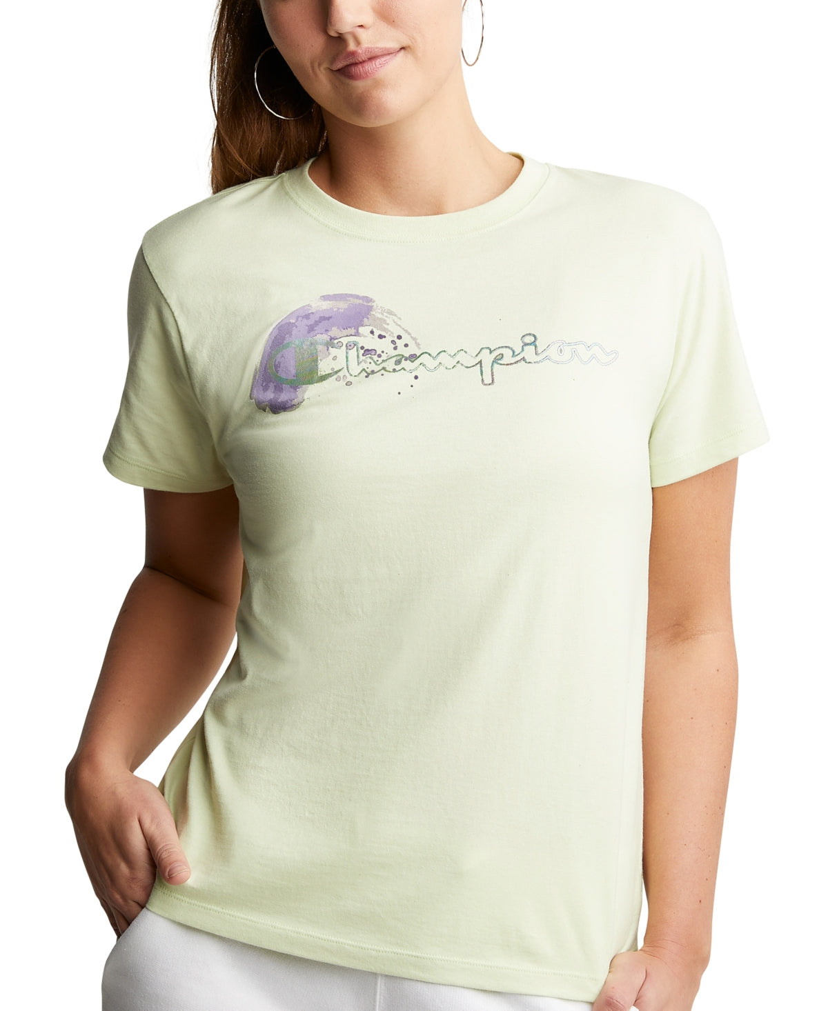 Champion Women's Classic T-Shirt Green Size X-Small