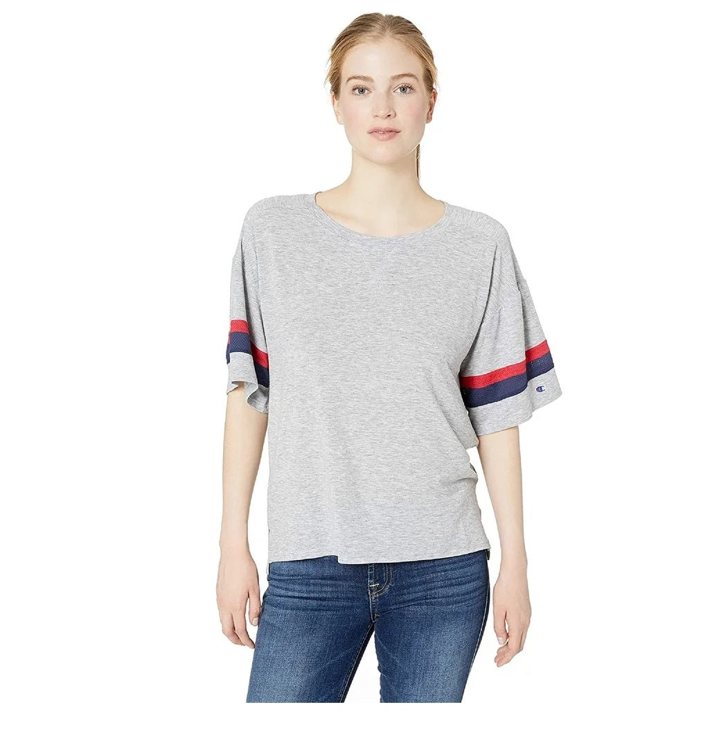 Champion Women's Gym Issue Football Tee Grey Size Extra Small