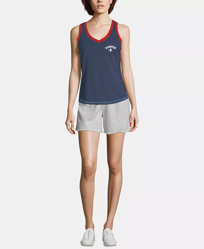 Champion Women's Heritage Cotton V-Neck Tank Top Dark Blue