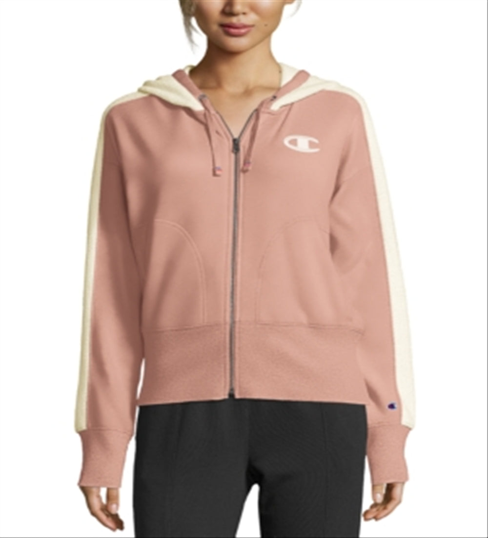 Champion Women's Heritage Herringbone Zip Hoodie Pink