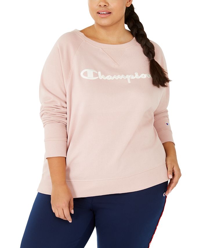 Champion Women's Logo Graphic Sweatshirt Pink Size 1X