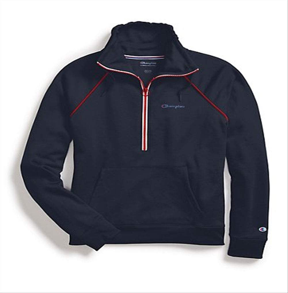 Champion Women's Phys Ed Double Dry Half-Zip Sw Athletic Navy Size XS