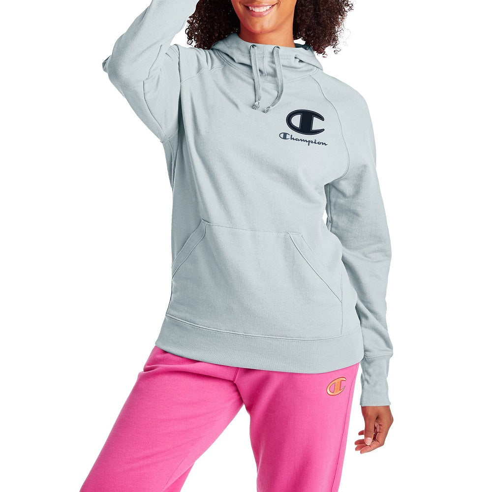 Champion Women's Powerblend Applique Hoodie Gray Size X-Small