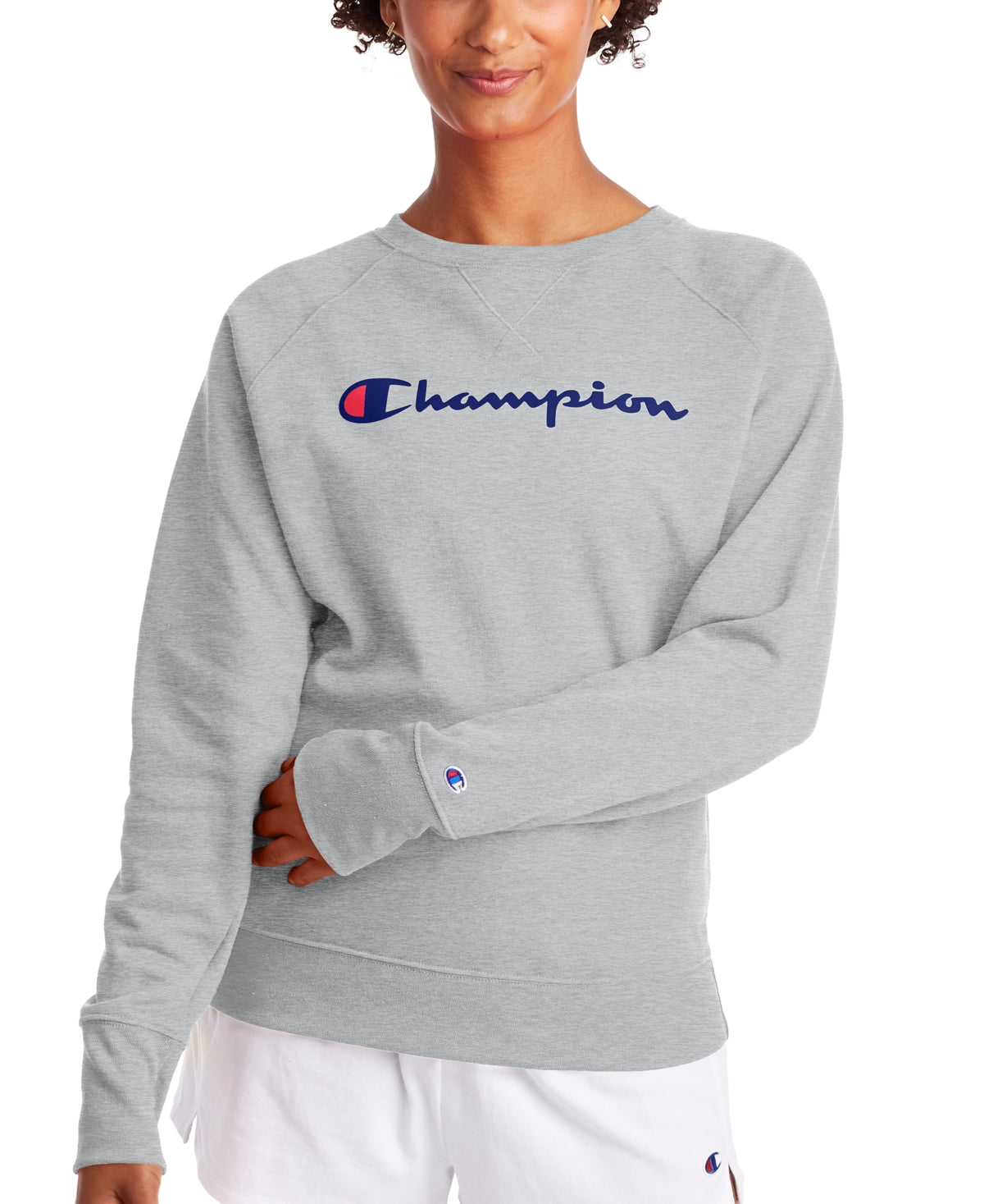 Champion Women's Powerblend Signature Graphic Sweatshirt Gray Size 2X