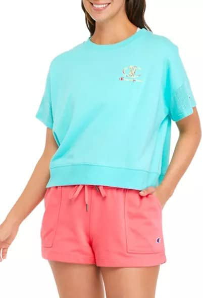 Champion Women's Solid Campus Sweatshirt Tee Blue Size X-Large