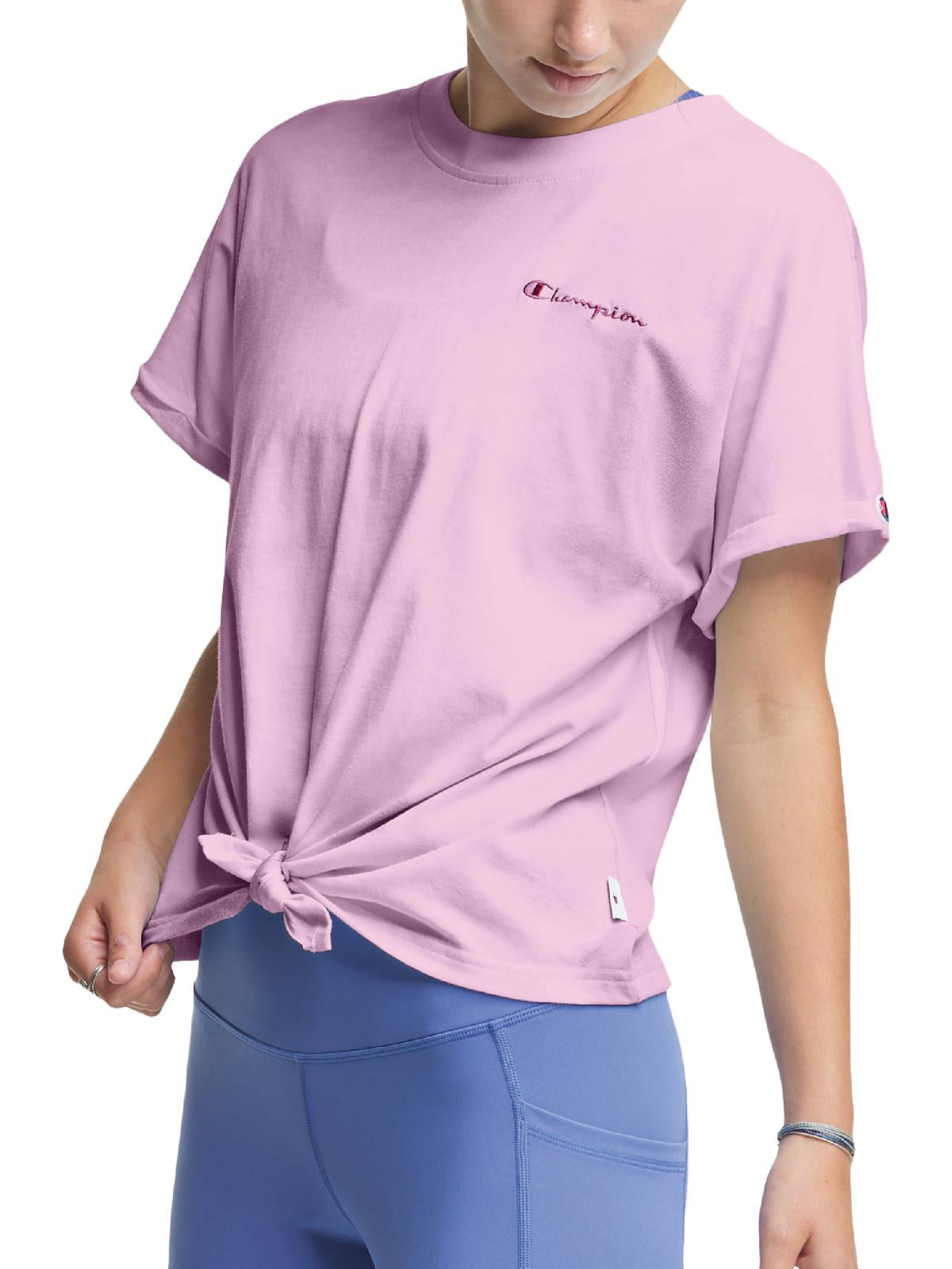 Champion Women's Tie Front Embroidered Pullover Top Purple Size X-Large