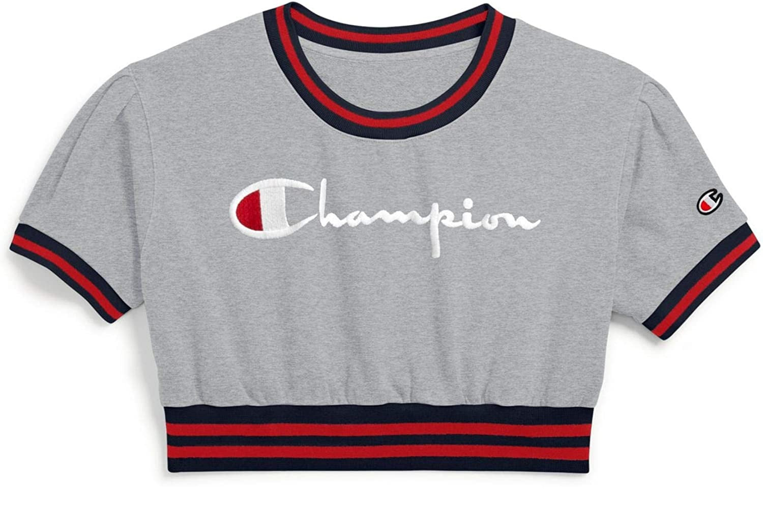 Champion Women's Vintage Wash Cropped Fleece Sweatshirt Gray Size X-Large