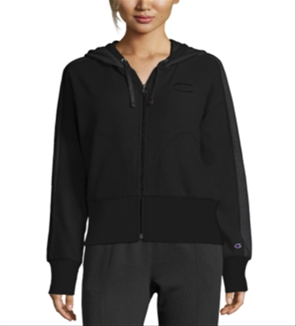 Champion Womens Sweatshirt Fitness Athletic Jacket Black Size XS