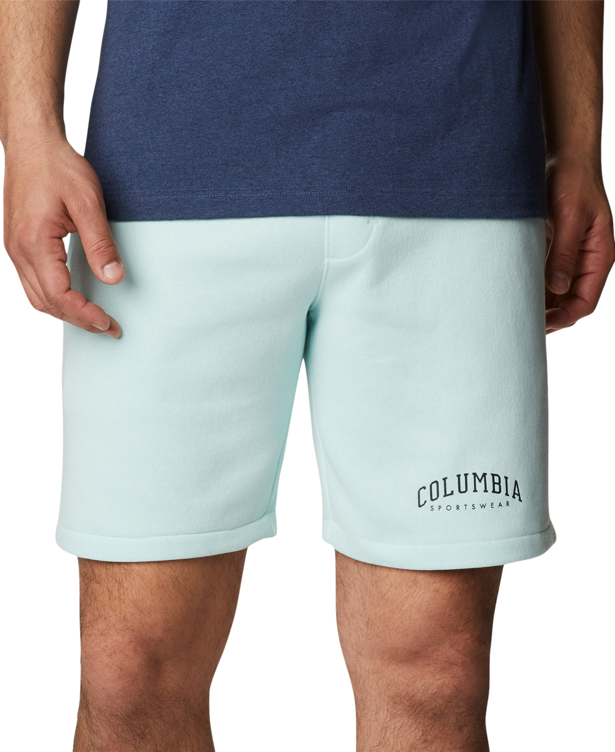 Columbia Men's Trek Relaxed Fit Stretch Logo Print Fleece Shorts Green Size XX-Large