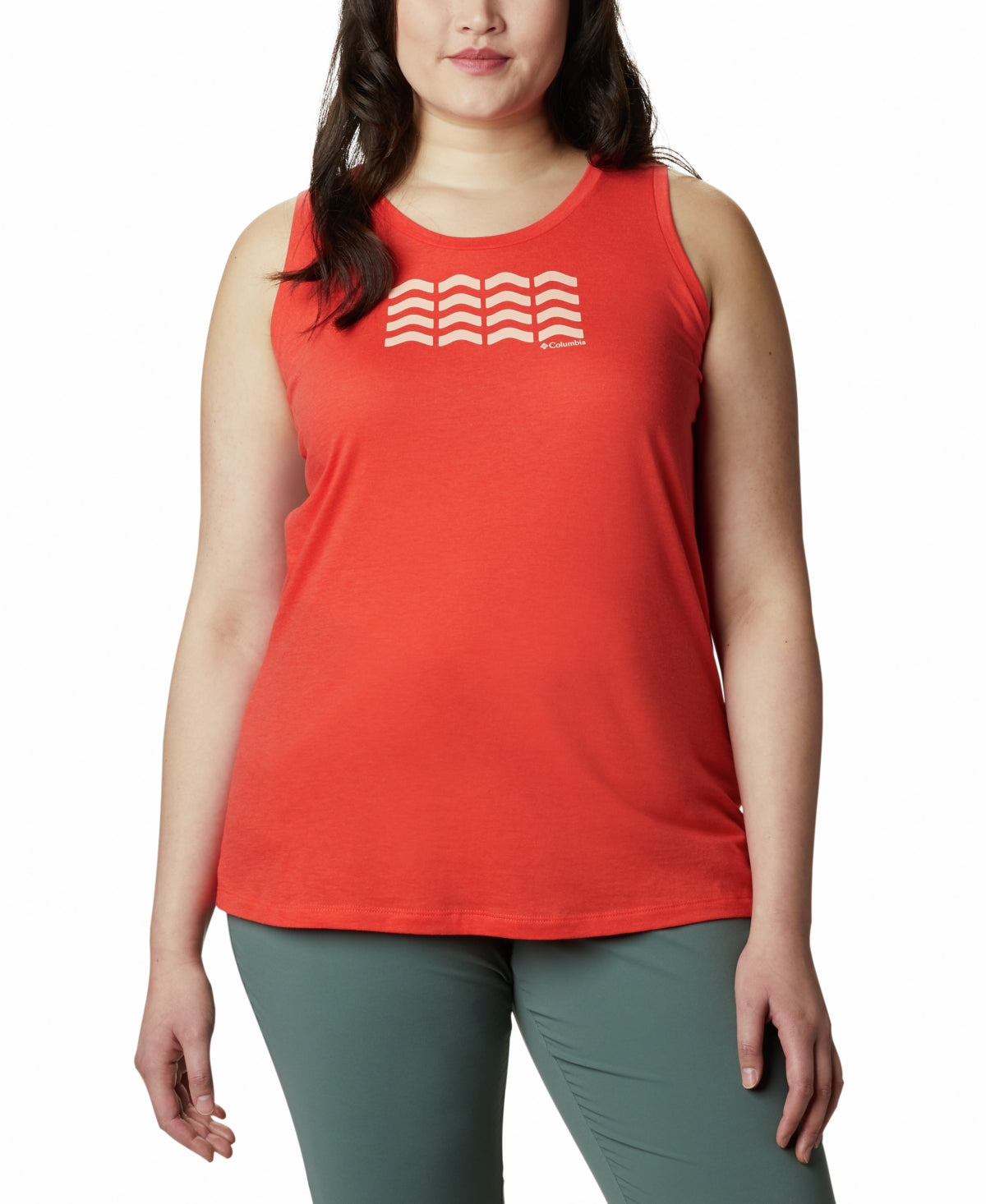 Columbia Women's Bluff Mesa Graphic Print Tank Top Orange Size 1X