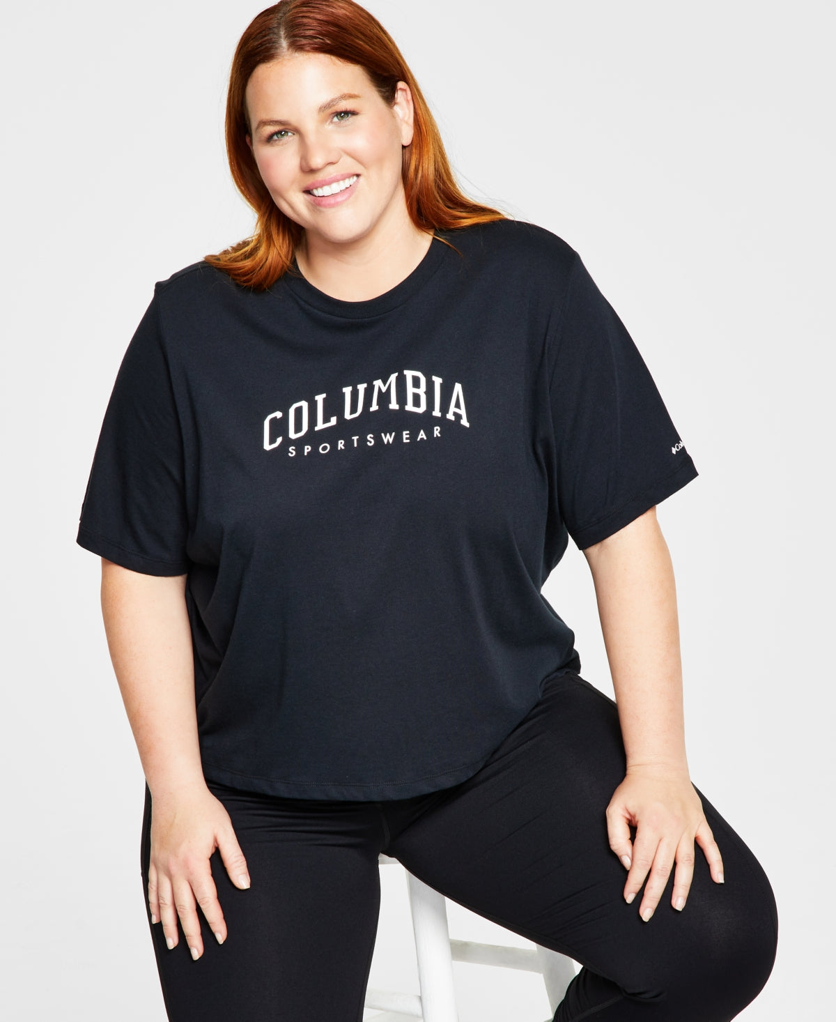 Columbia Women's Cotton Varsity T-Shirt Black Size 2X
